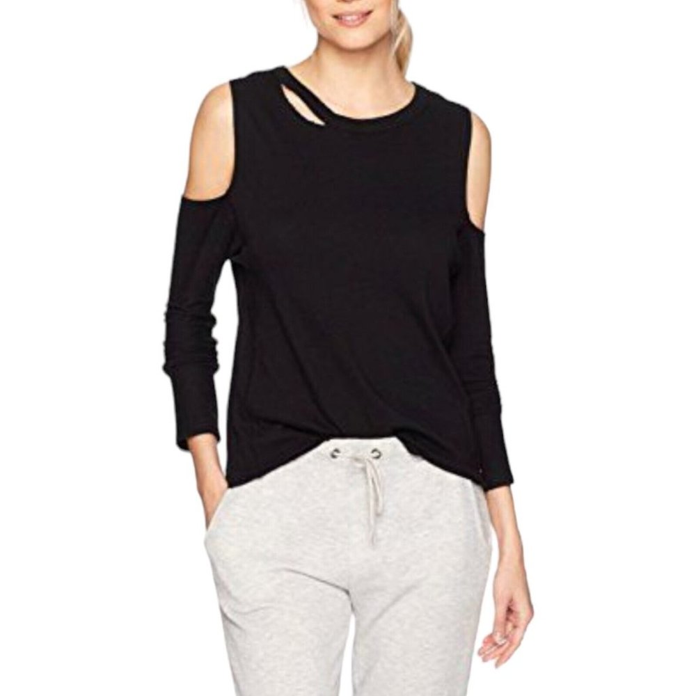 NWT‎ n:Philanthropy Women's Vera Long Sleeve Top T-Shirt Black Cutout Sz Medium